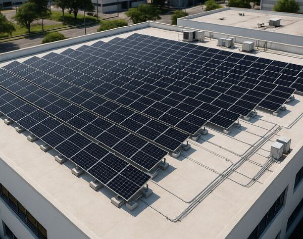 Instalação de painéis solares em área rural